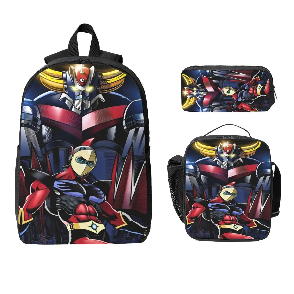 

Набор рюкзаков Gundam Merch из 3 предметов для мальчиков и девочек, сумки для ручек, наборы сумок для книг с коробкой для завтрака для учащихся начальной школы, рюкзак