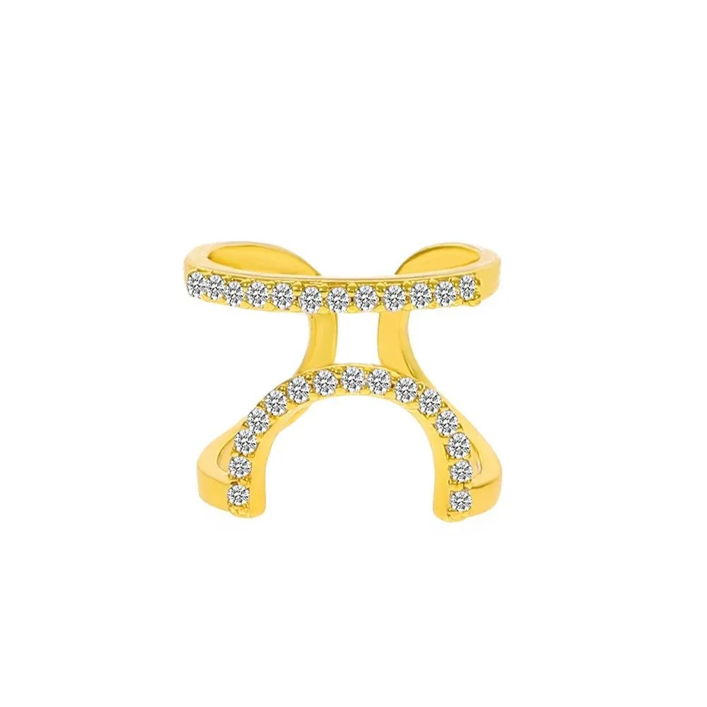 New Zircon Nail Ring Butterfly Gold Color Manicure Joint Ring Nail Art Wearable Statement Ring Women Accessories