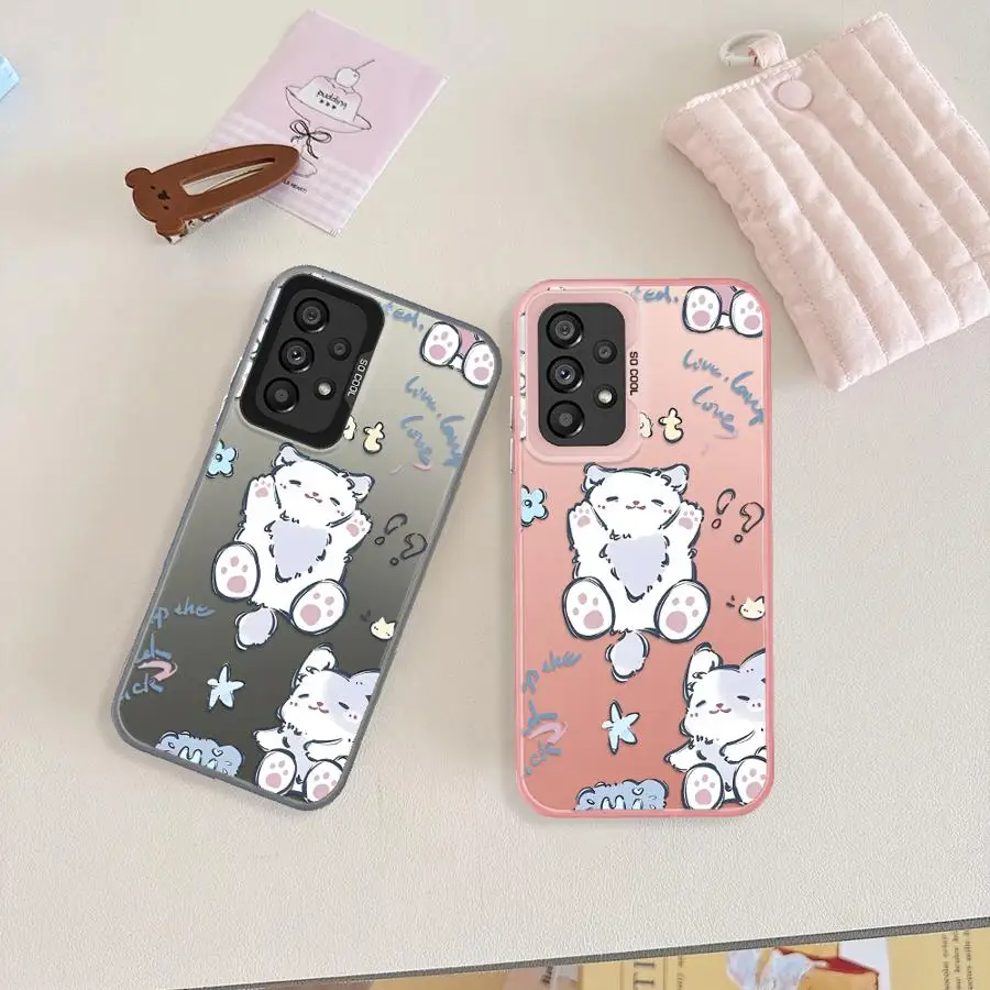 Phone Cover Case for Samsung Galaxy A12 A23 A71 A32 A36 A25 A73 A16 A34 A17 A52 A72 A54 A13 A14 A56 Adorable Little Cat