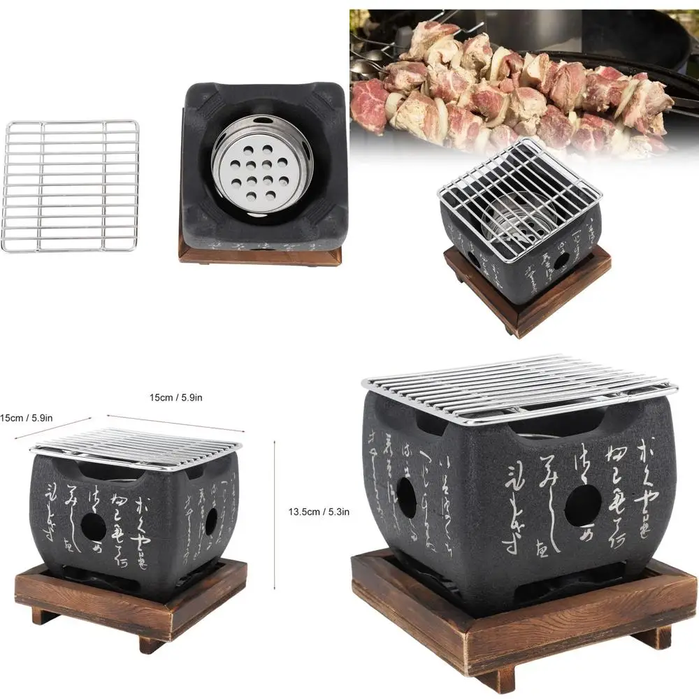

Портативный японский гриль для барбекю – компактная угольная печь для домашнего использования, 2 размера: 19,5x18 см и 7,7x7,1 дюйма