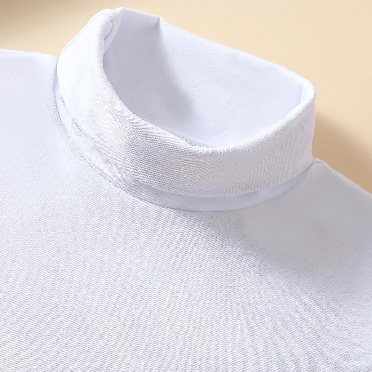 محبوك عالية الرقبة وهمية طوق المرأة المألوف ومتعددة الاستخدامات الدافئة حماية الرقبة وشاح مطاطا جيرسي الياقة المدورة #5