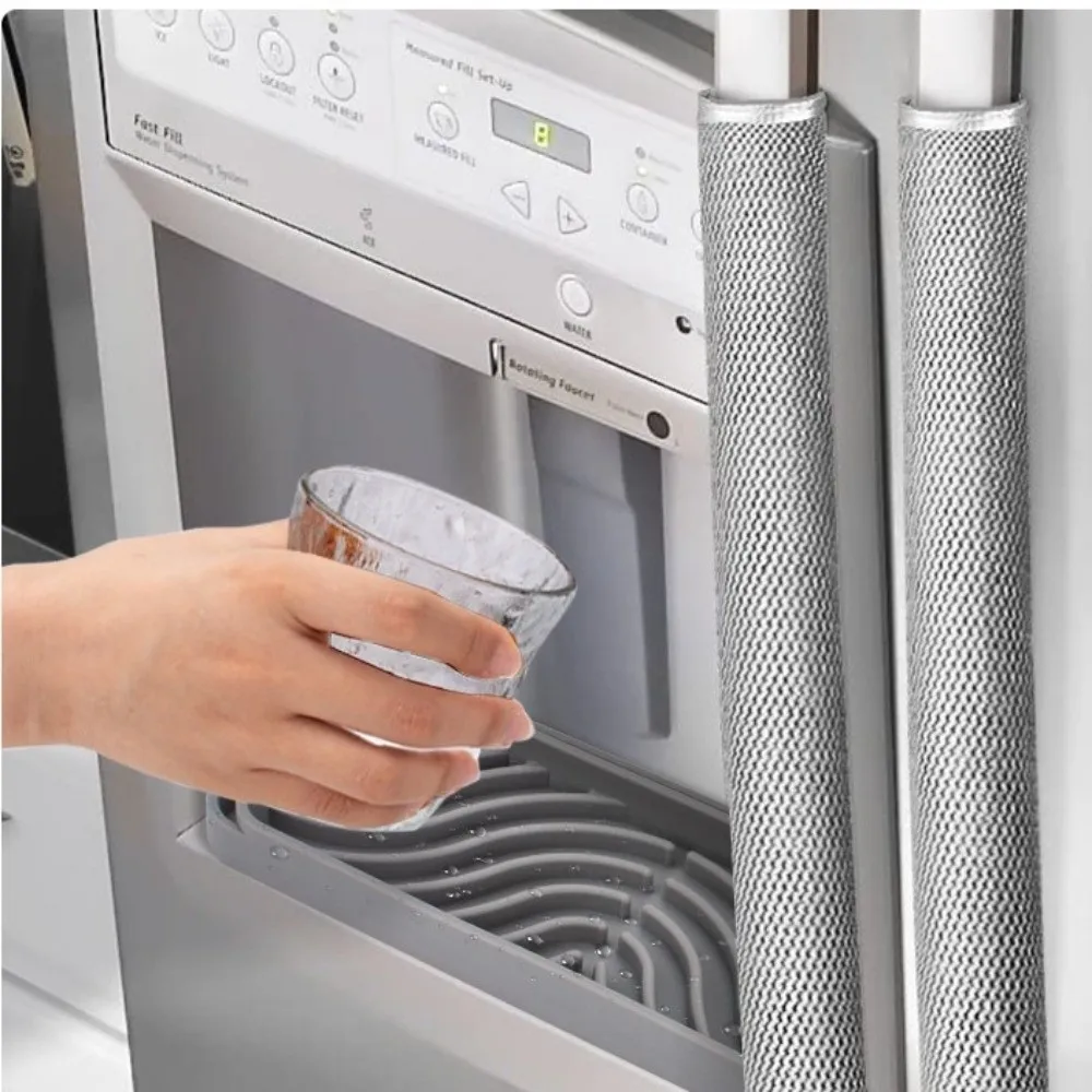 Silicone Refrigerator Drip Tray Catcher Raised Grooves Cuttable Water Dispenser Drip Tray Spills Prevention Eco-Friendly