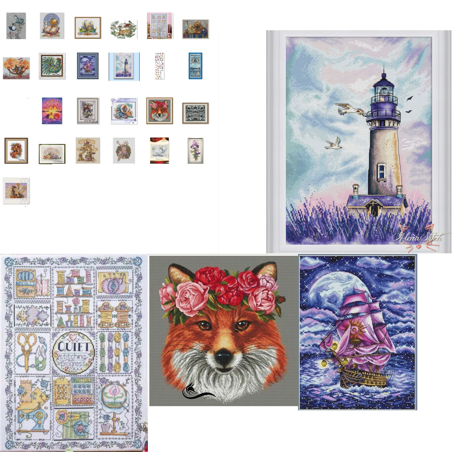 Sailing under the Starry Sky 37-46 Cross Stitch Kits Embroidery Needlework Sets  DIY Cross-stitch Canvas Sewing Crafts