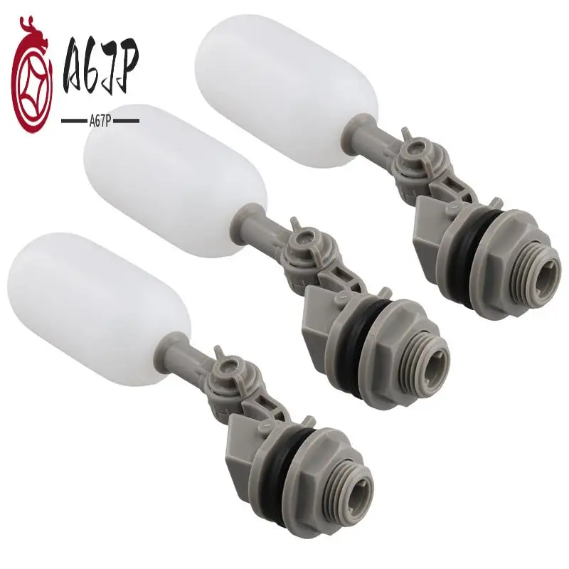 

A67P-3-Piece Float Valve Set, 1 / 2-Inch Water Supply Pipe Float Valve With Adjusting Arm For Swimming Pool, Aquarium (Gray)