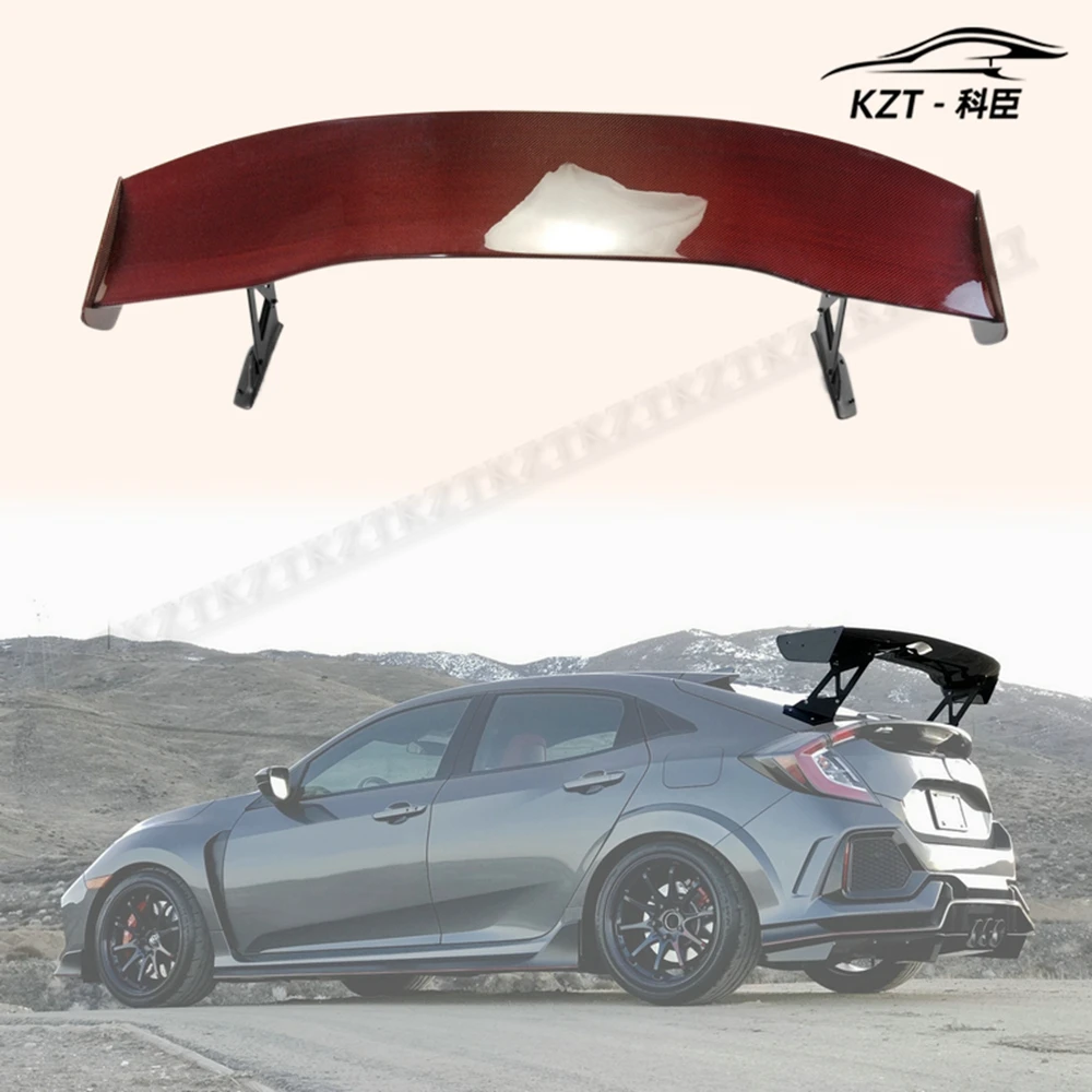 

For Honda Civic Fk7 Fk8 Vtx2 Style Rear Gt Spoiler Carbon Fiber (Red Color)