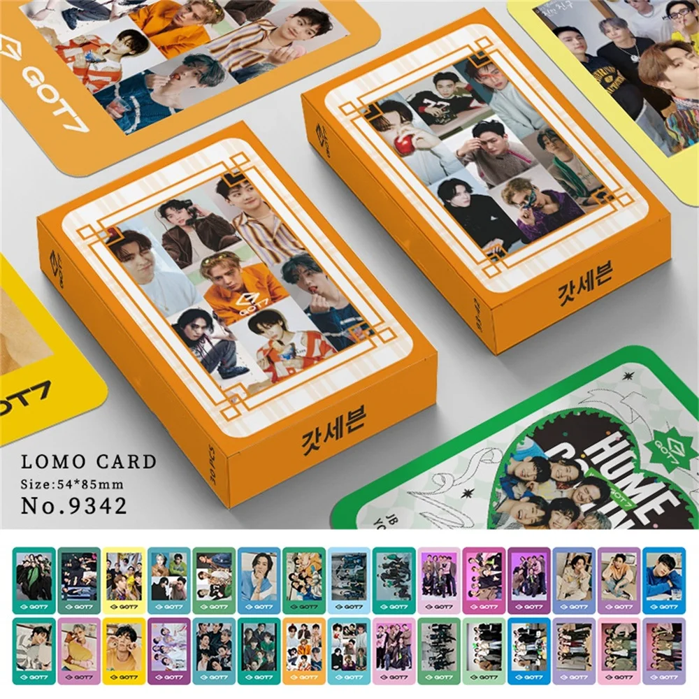 

30Pcs/Set Kpop GOT7 Boxed Cards Double Sides Printing Card High Quality Korean Style LOMO Card Youngjae Jackson Wang Fans Gifts