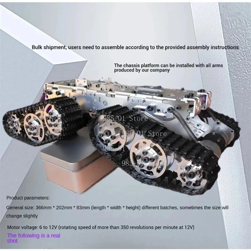 4WD 12V Metal Robot Tank Chassis Track Crawler Unassembled DIY Kit for Arduino with DC Motor