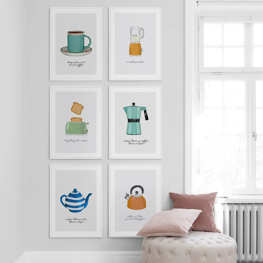 Toaster Teapot Coffee Pot Kettle Blender Wall Art Canvas Painting Nordic Posters And Prints Wall Pictures For Kitchen Room De