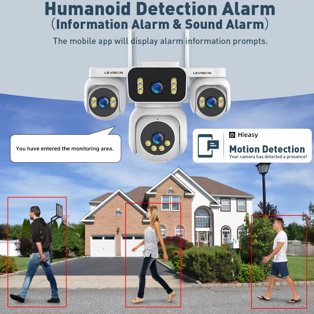 LS VISION 20MP 4 Screens WiFi IP Camera Wireless 4Lens 16X Zoom PTZ Security Cameras CCTV Auto Tracking Outdoor Surveillance Cam - Image 3