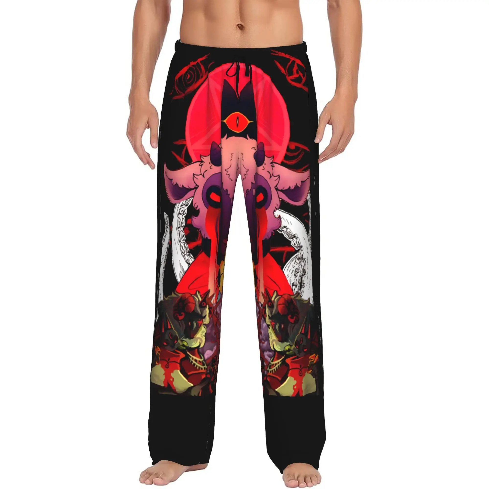 Custom Cult Of The Lamb Pajama Pants Sleepwear for Men Elastic Waistband Video Game Sleep Lounge Bottoms with Pockets