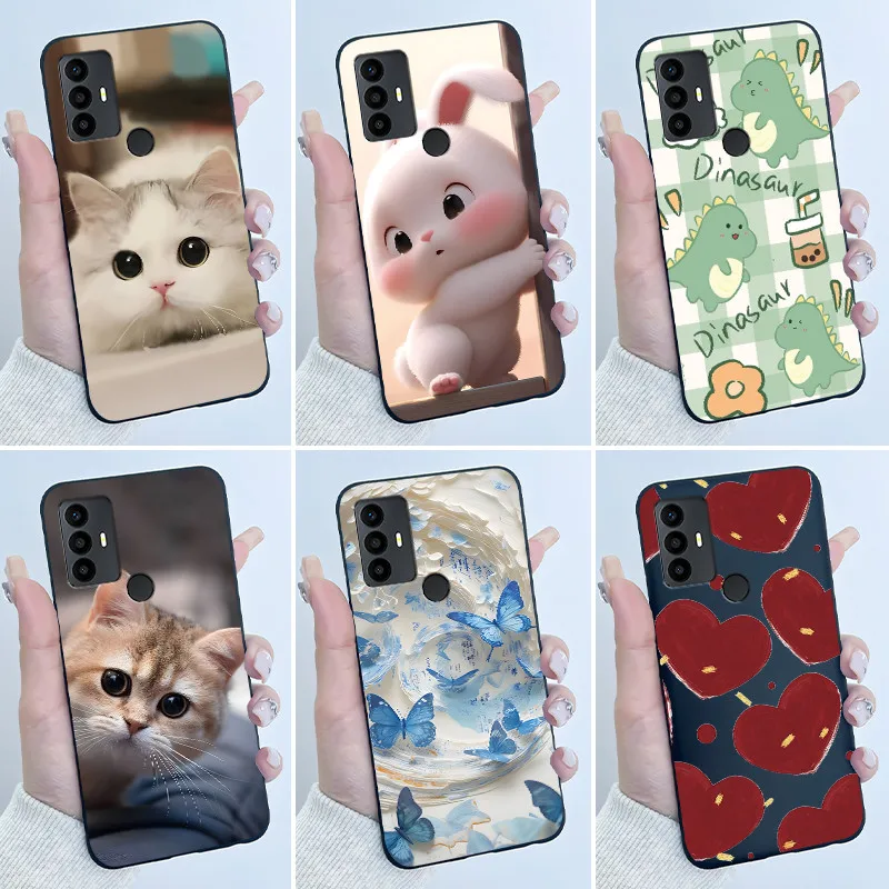 

Милый чехол для TCL 30 SE, защитный чехол для TCL 30E, чехол для TCL 306 305, силиконовый чехол с принтом, мягкий силиконовый чехол с мультяшным рисунком, черный чехол