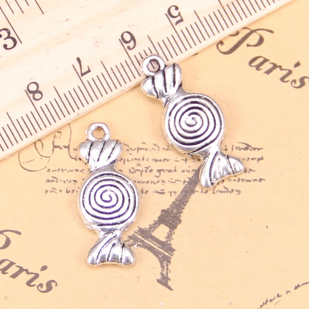 

Подвески для ювелирных изделий, 38 шт., конфеты, Милая, 12x26 мм, антикварные посеребренные Подвески, изготовление ювелирных изделий своими руками