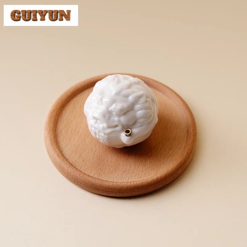 الخزف الأبيض Pixiu فورتشن حامل البخور البخور الدخان شلال البخور المعلقات عززات مبخرة الملحقات الداخلية الحرفية