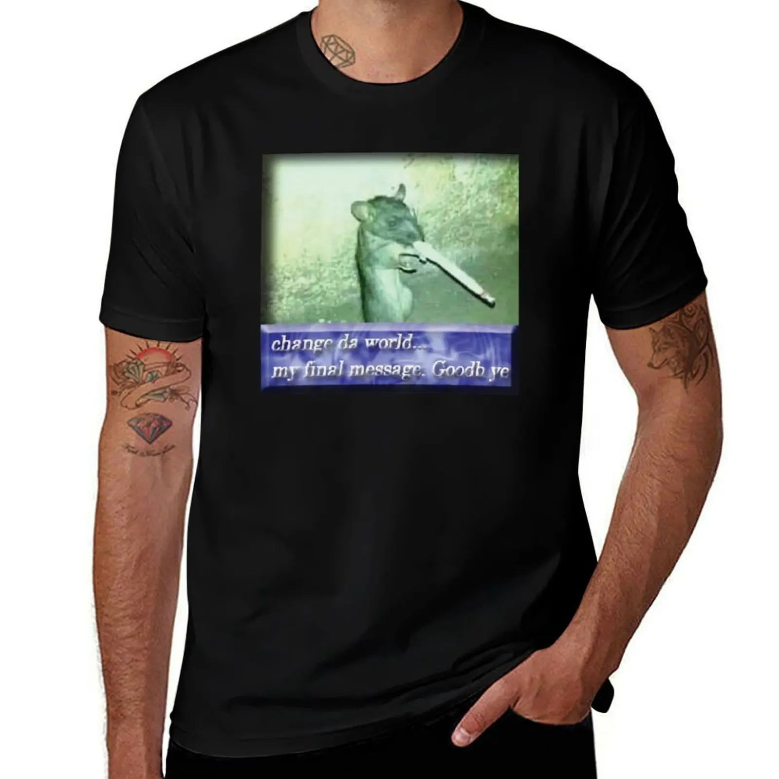change da world... my final message. Goodb ye. T-Shirt Casual Streetwear Short Sleeve Tee T-Shirt