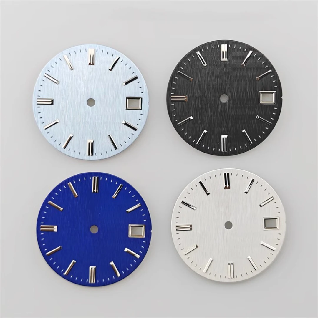 28.5mm Watch Dial Vertical Line Texture Surface No Luminescence Watch Faces Watch Accessories for NH35 / NH36 Movement