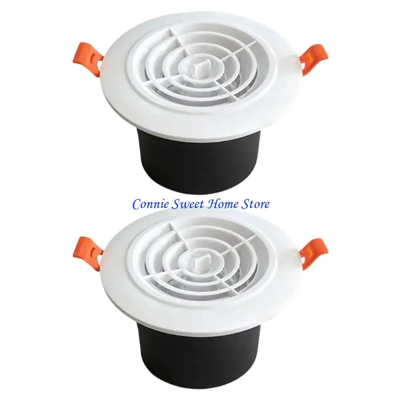 LXAF Pack Of 2 Round Air Outlet Covers For Ceiling Exhaust ABS Material With 4 Attractive Designs Simple Installation