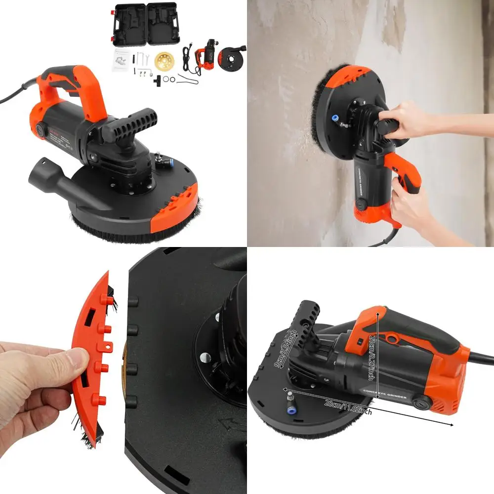 

7-дюймовая шлифовальная машина для бетона мощностью 2200 Вт со съемным пылезащитным чехлом и 6-скоростными шестернями для шлифовки цементных стен и полов, идеально подходит для