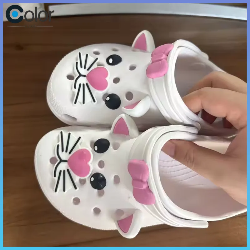 

Marie Cat Cartoon Slippers Hole Sandals The Aristocats Kawaii Eva Anime Home Beach Comfort Breathable Slippers Adult Gift