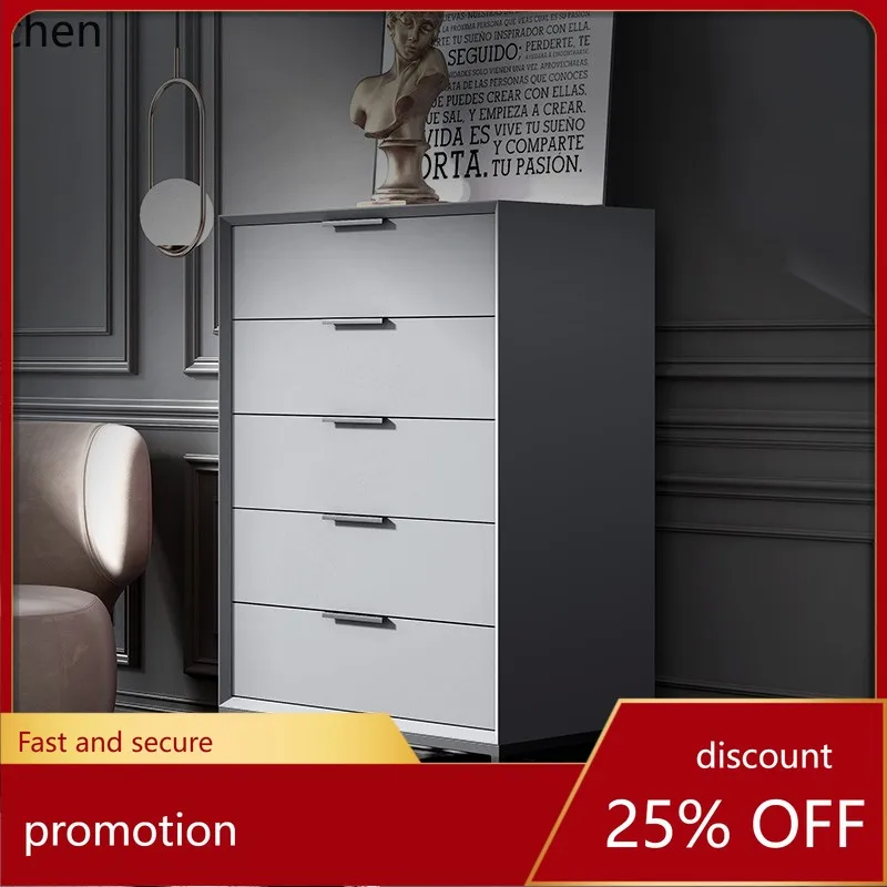 YFY Minimalist Four Five Drawer Cabinet Simple Modern Living Room Solid Wood Storage Cabinet Bedroom Bedside Cabinet