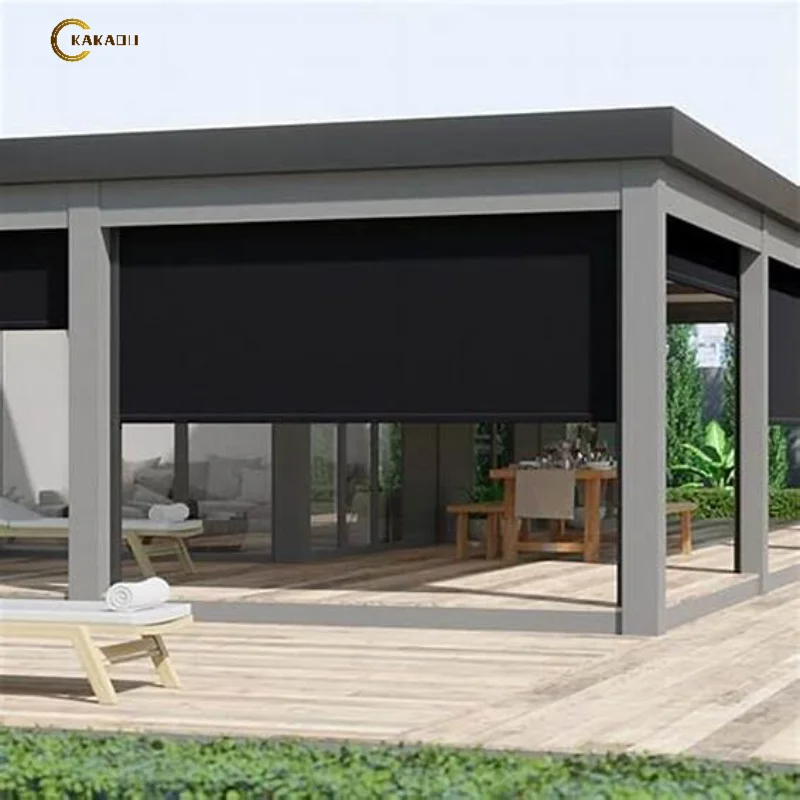 KAKADU Hot Frame Awnings Post Wall Install Garden Zip Track Outdoor Blinds Automatic Canopy Aluminum Frame Roof Skylight Pergola