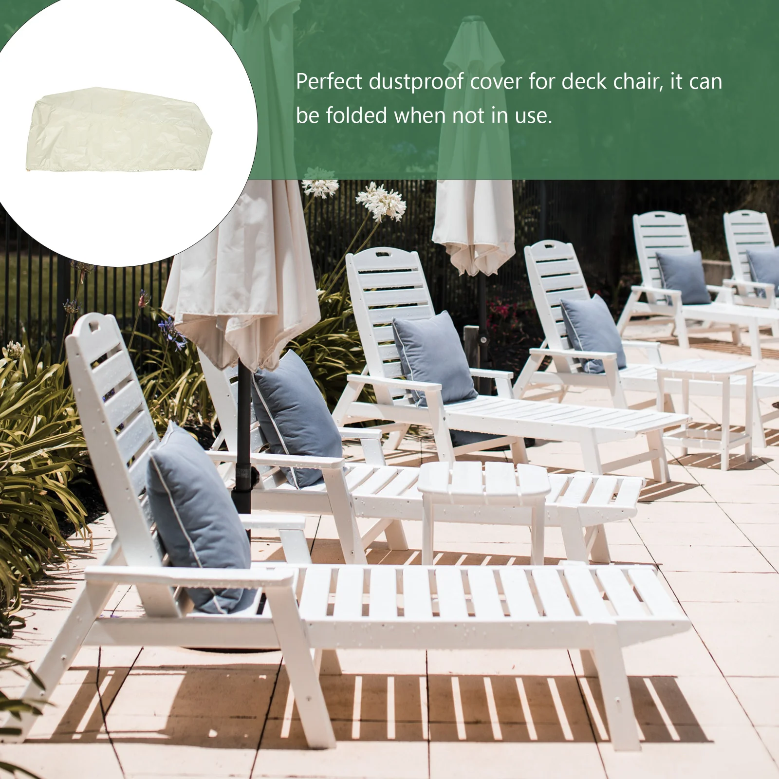 

1Pcs Durable Waterproof Deck Chair Balcony Dustproof Polyester Outdoor Protector Deck Chair Cover
