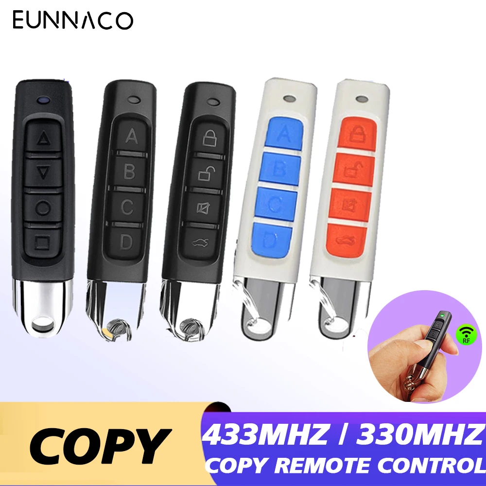 

433MHZ 330MHz Remote Control Garage Gate Door Opener Universal Remote Control Duplicator Clone Cloning Code Car Key Fixed Code