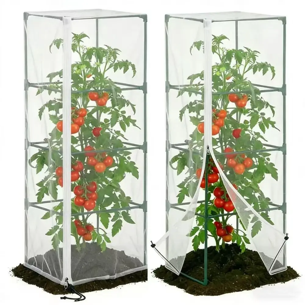 Portable with Zipper Mesh Plant Covers Reusable Stackable Insect Netting Protection Plant Protectors Garden