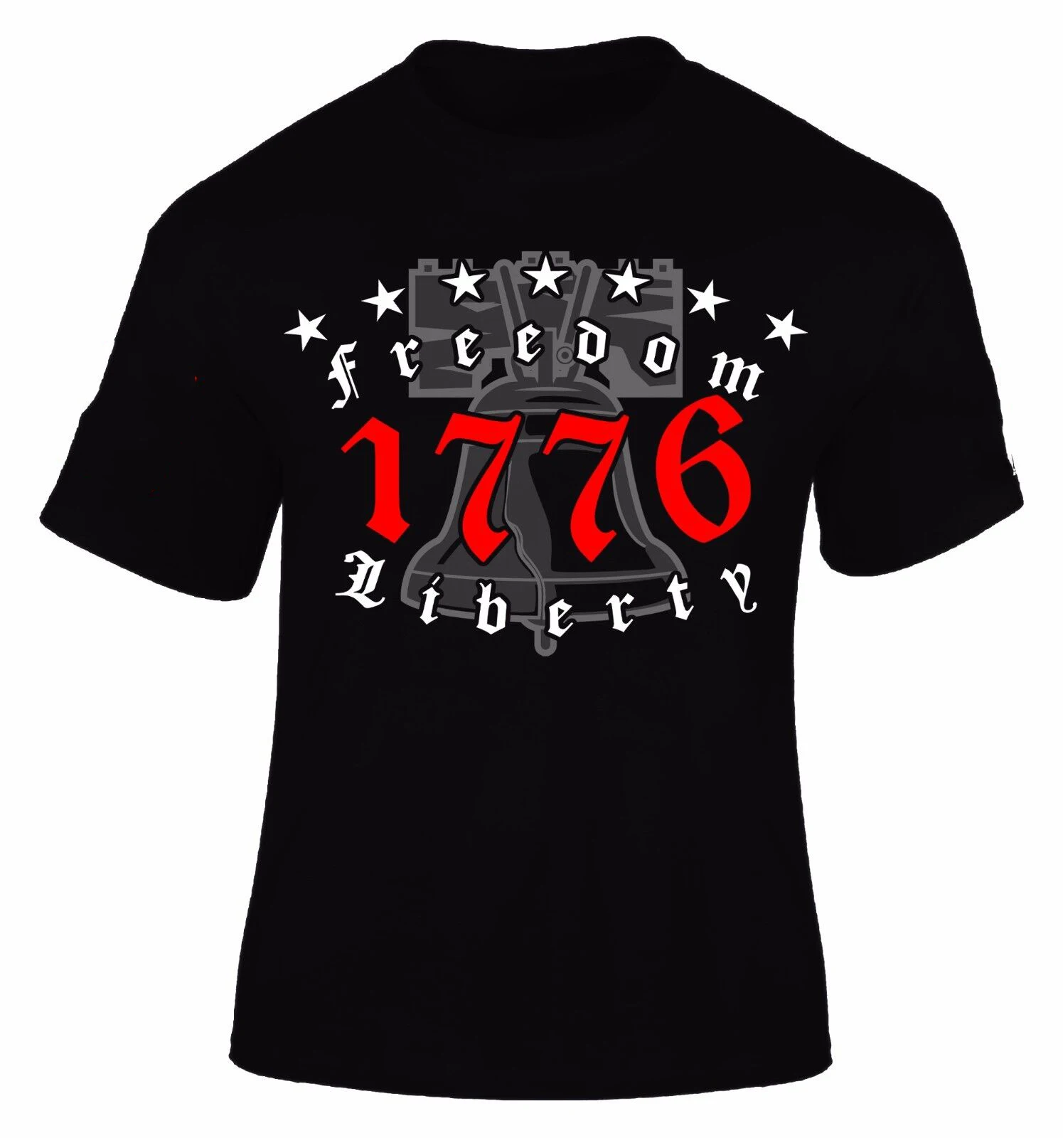 Liberty Bell American 1776 Freedom Patriot T-Shirt 100% Cotton O-Neck Short Sleeve Summer Casual Mens T-shirt Size S-3XL