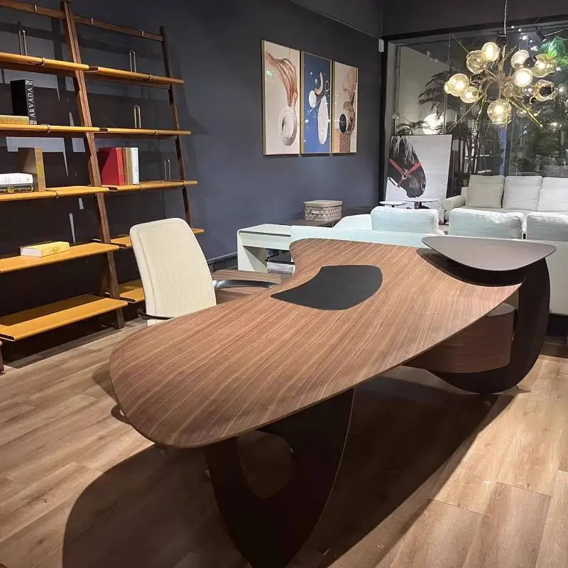 Brown Drawers Executive Office Desk Cheap Strong Modern Study Computer Desk Gaming Large Mesa Escriotorio Work Station Table