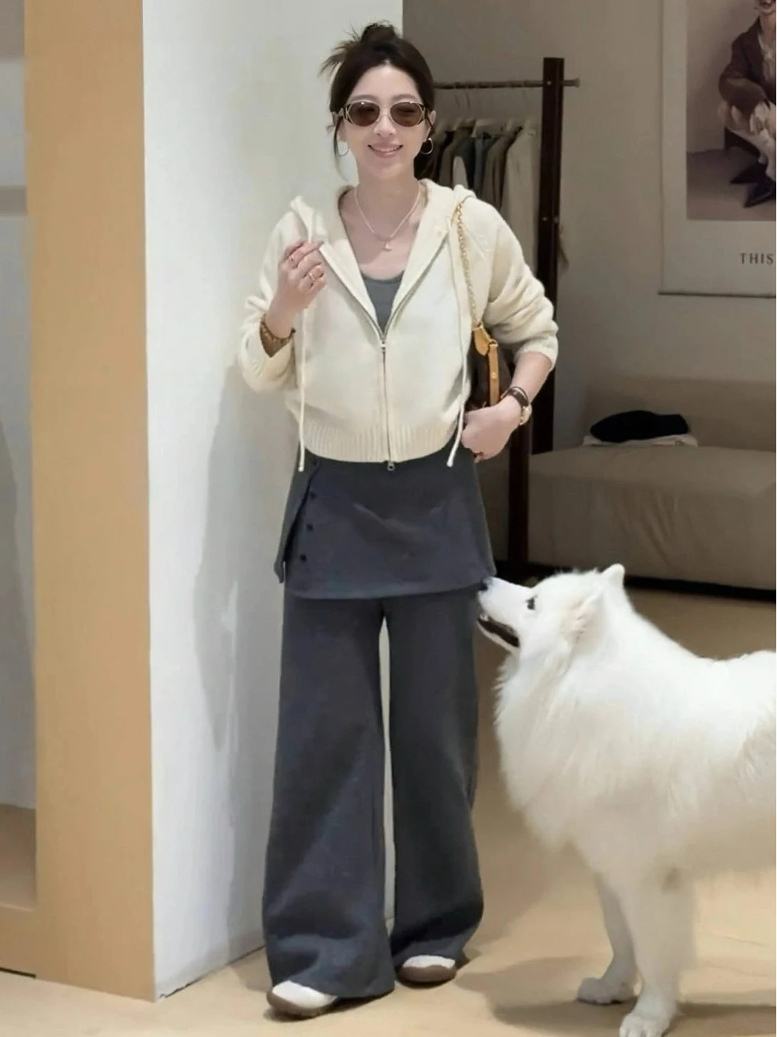 กางเกงขายาวผ้าวูลทรงหลวมสำหรับผู้หญิง สไตล์ลำลอง ใส่สบาย เหมาะสำหรับฤดูหนาว ดีไซน์ใหม่ทันสมัย ซับในอย่างดี ช่วยให้ดูผอมเพรียว