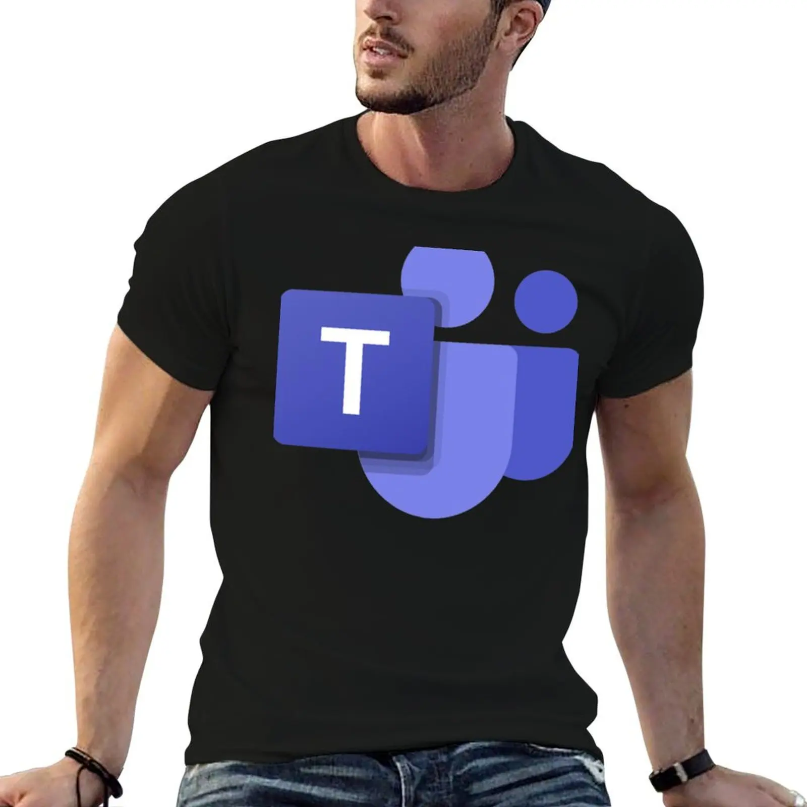 

Microsoft teams blue logo T-Shirt basketball graphic tees essential t shirt sports fans shirts men