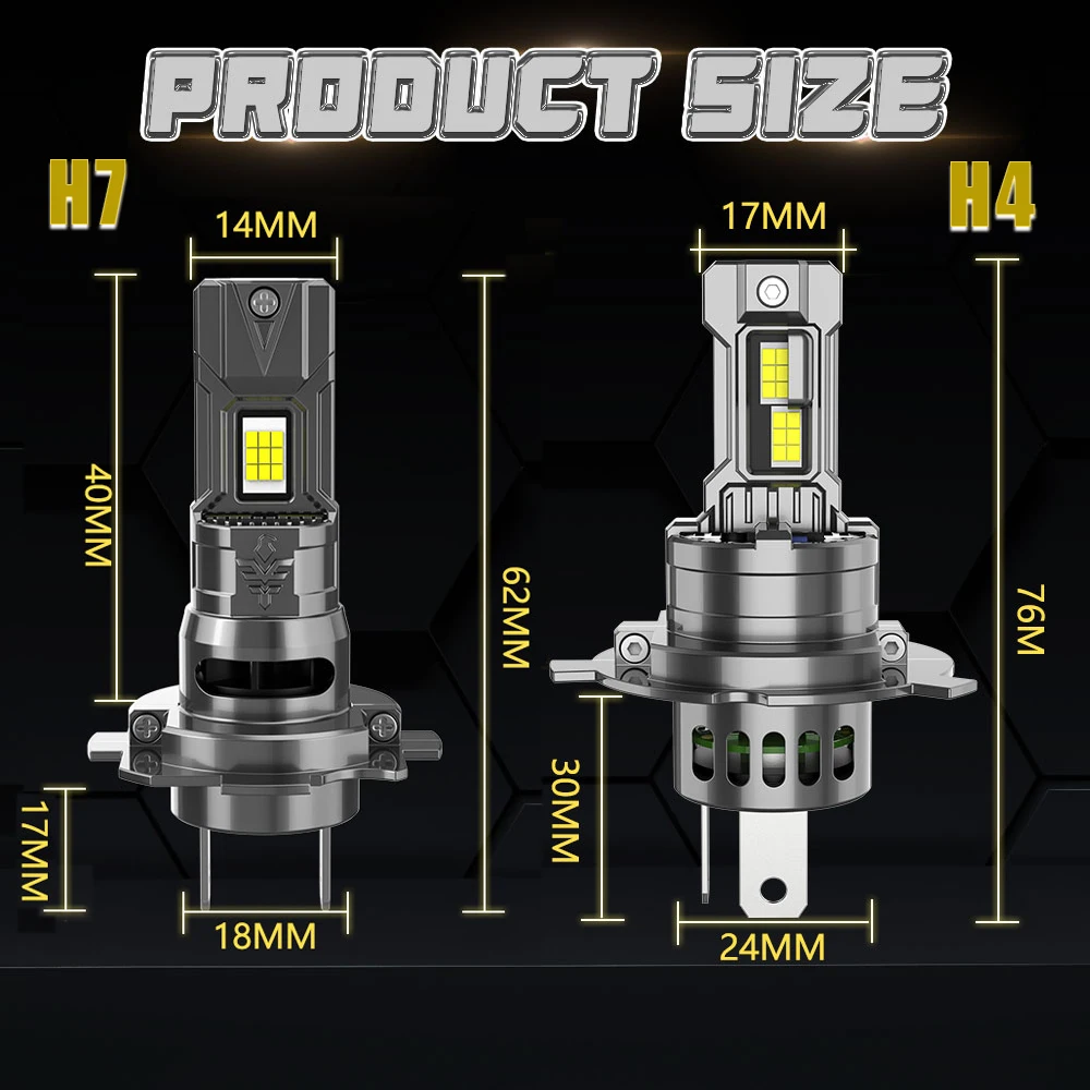 H7 H4 LED لمبة CANBUS سيارة العلوي عالية الطاقة السيارات الأضواء السوبر مشرق توربو ضوء صغير لاسلكي LED كشافات التوصيل والتشغيل 12 فولت