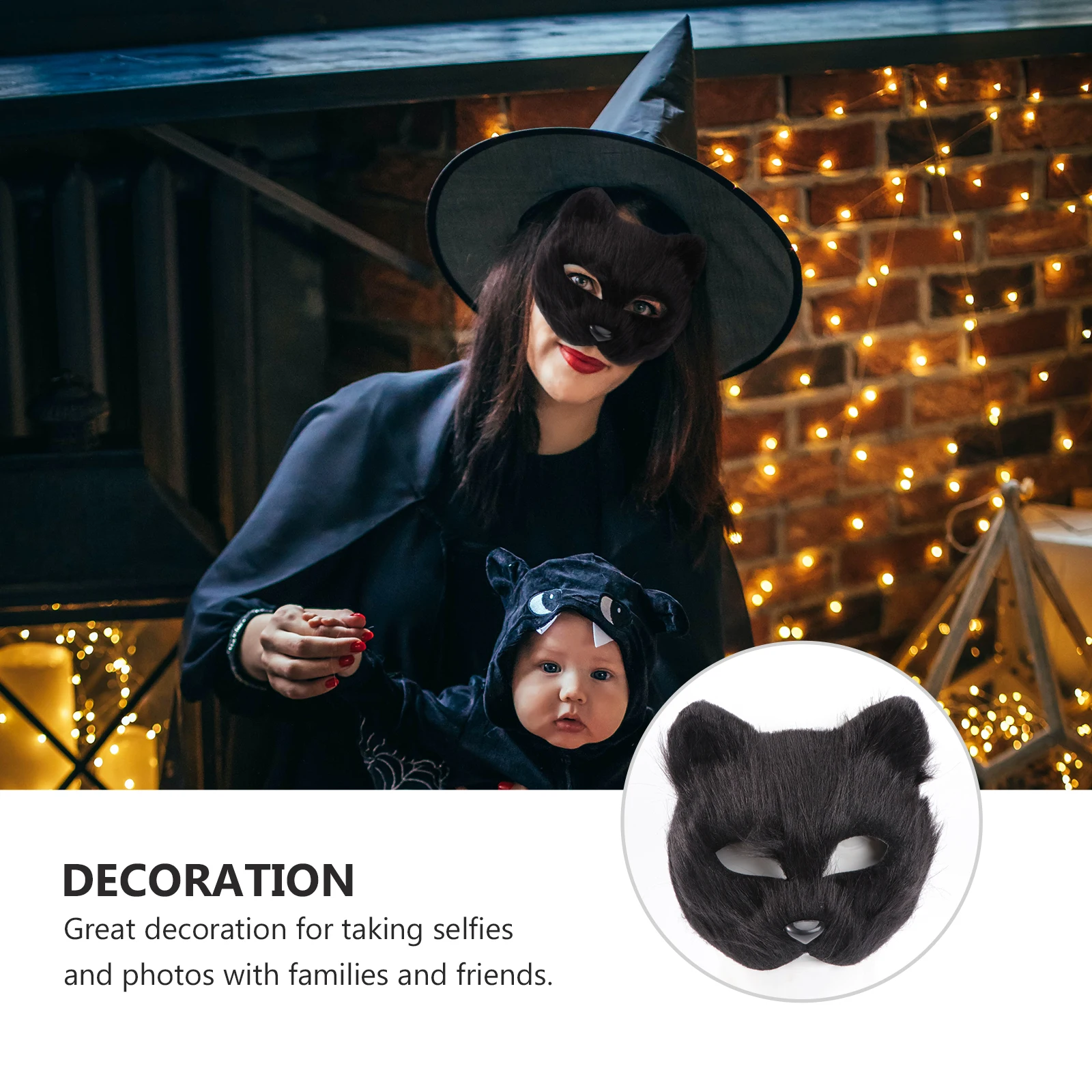 

Fox Mask Christmas Cosplay Costume Halloween Kids Black for Masks with Chain Child
