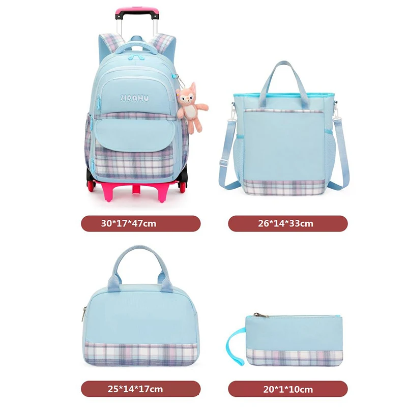 New Trolley School Bags for Girls Mochilas Para Estudiantes Rolling Backpack Back To School Wheeled Cartables Scolaires Filles