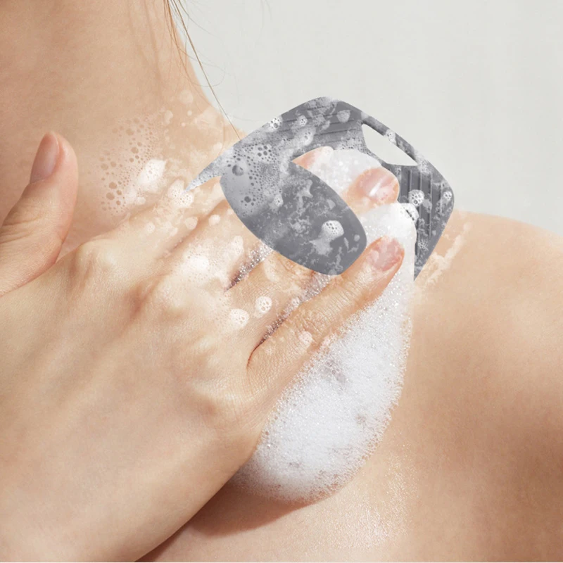 Exfoliating Body Scrub Brush With Hook Hole Silicone Brush Back Cleaning Brush