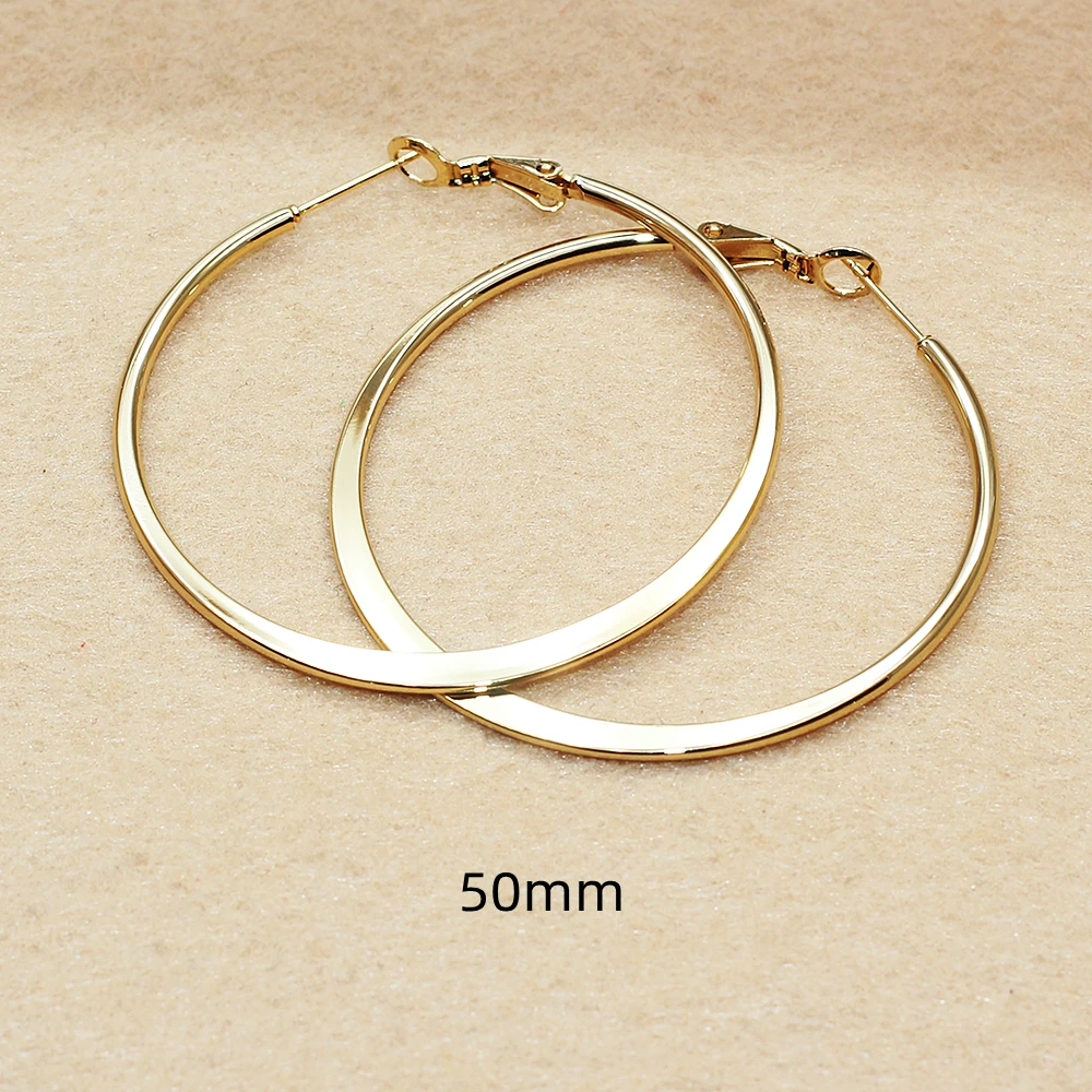 Herren Damen 30mm-60mm Goldfarbene Creolen Kreis 316L Edelstahl Ohrringe IP-Beschichtung Nicht Verblassend Allergiefrei – Detail 6
