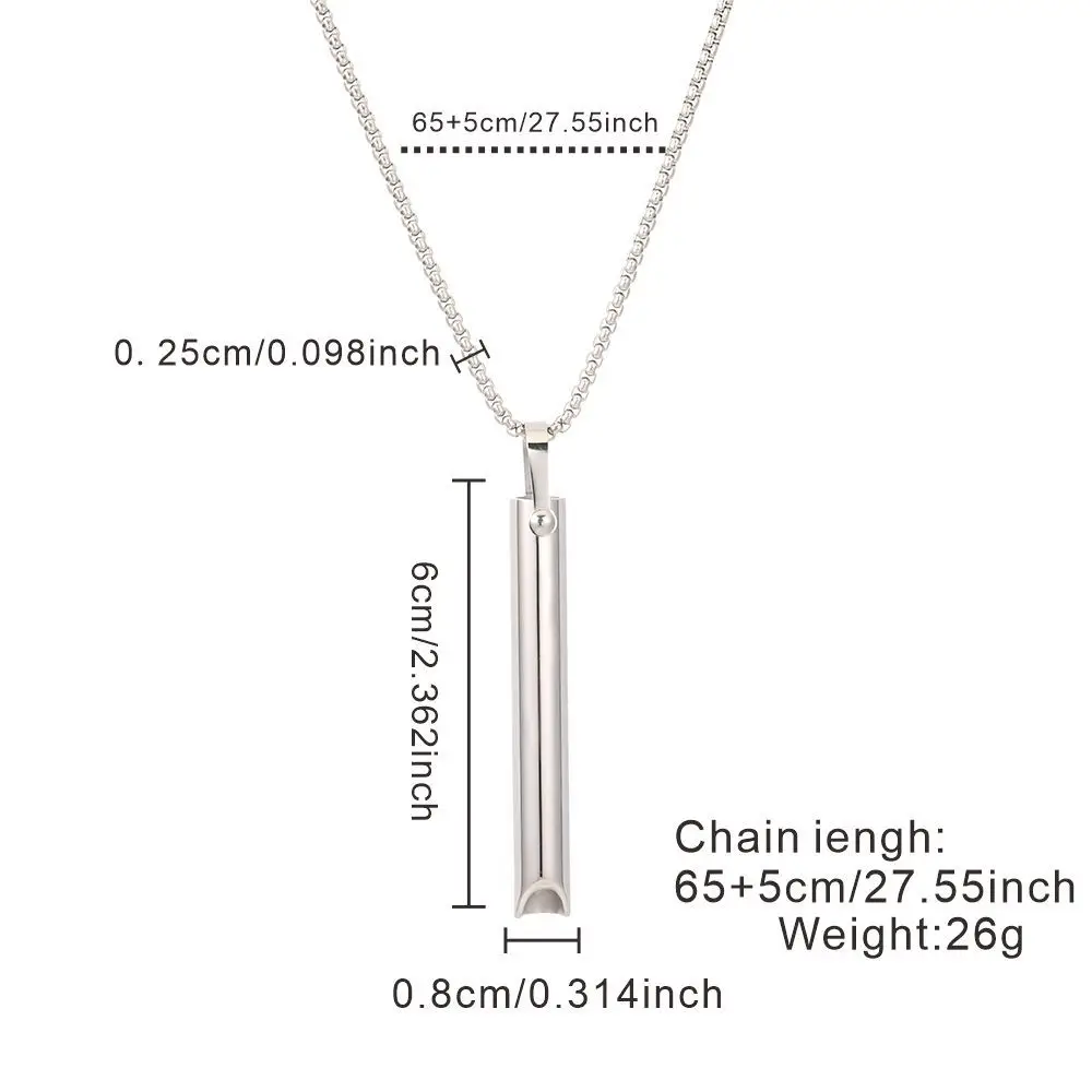 Anxiety Breathe Easy Necklace Mindfulness Breathing Necklace Breathlace Stainless Steel Pendant for Natural Calm & Stress Relief