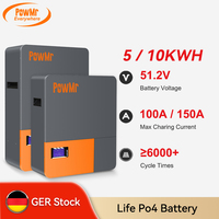PowMr  Wall-mounted Lithium Iron Phosphate BMS 16S 51.2V Energy Storage 48V LiFePo4 Battery 100AH/200AH Battery Pack 5KWH 10KWH