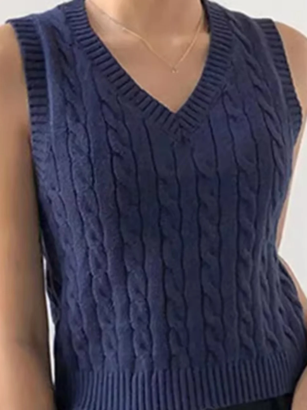 

Loose V-ne Color Svel Vest Street Sle Women's Sweater Tagkita Brand Autumn Winter Regular Thin