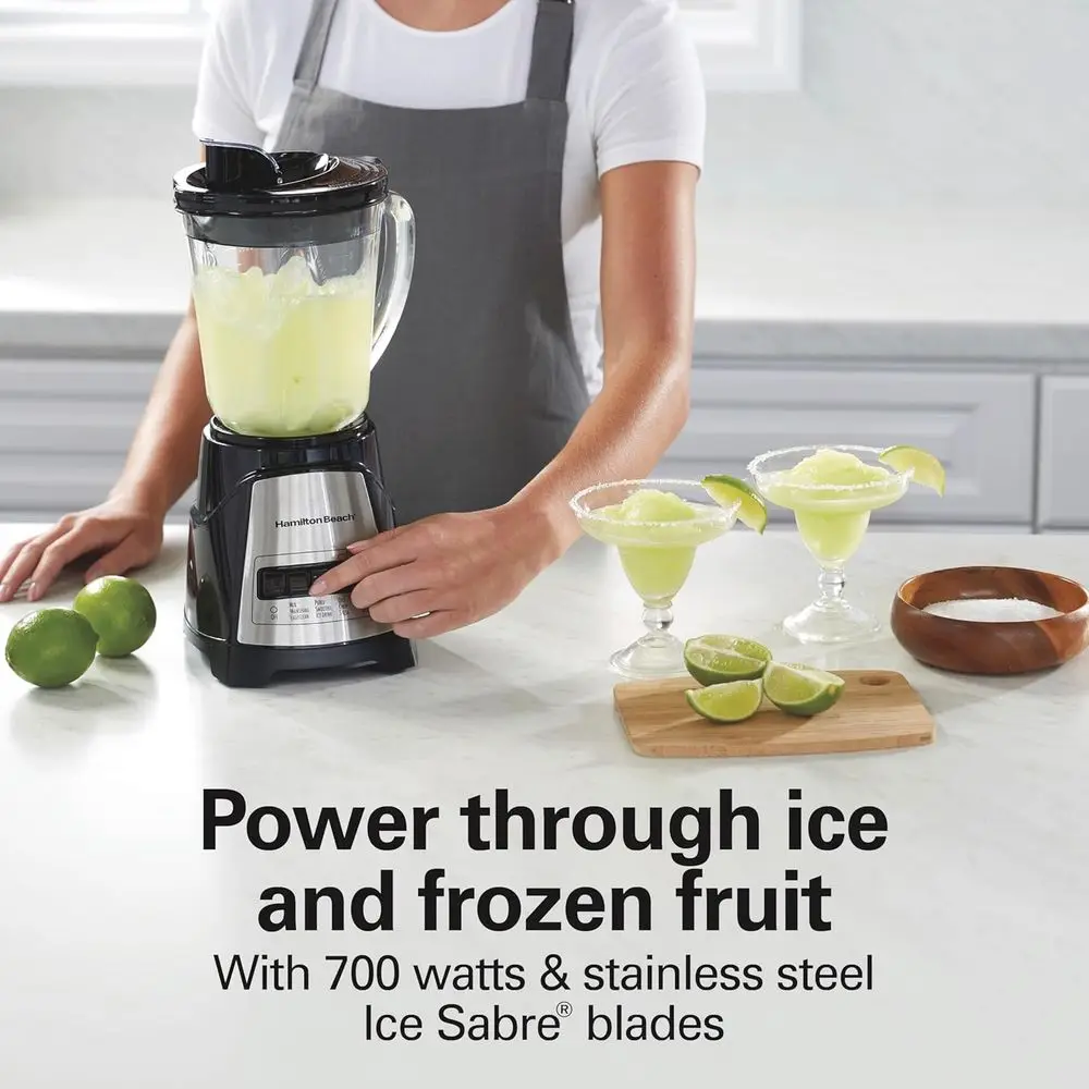 Blender or Smoothies 40 oz Glass Jar 12 Functions Including Pulse, Crush Ice 700 Watts Black 58148AG