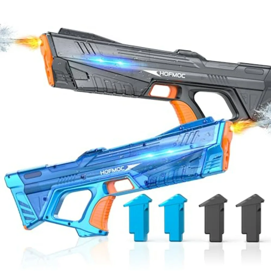 

Outdoor pool and beach water blaster set for adults and kids, ABS plastic, blue and orange, IPX6 waterproof with 4 included bat