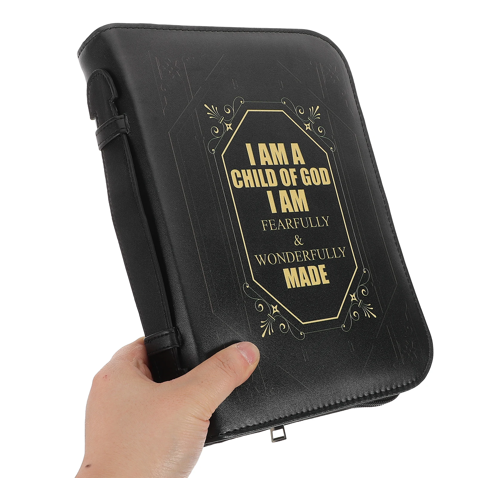 

Vintage Cross Book Protection Cover Case for Bible Study Zipper Tote H Portable Reusable PU Book Sleeve Protector