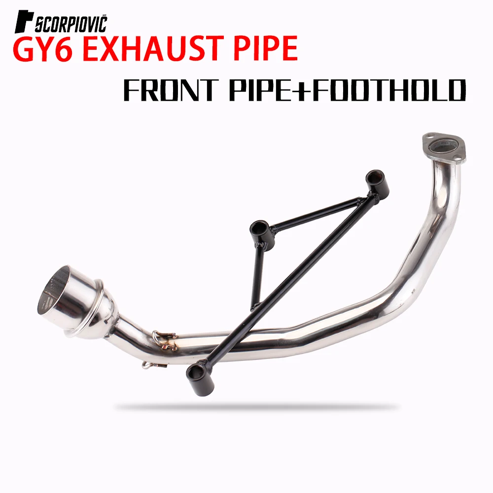 For YAMAHA GY6 Exhaust escapefront link pipe full exhaust muffler styem Slip on 51MM motorcycle exhaust muffler