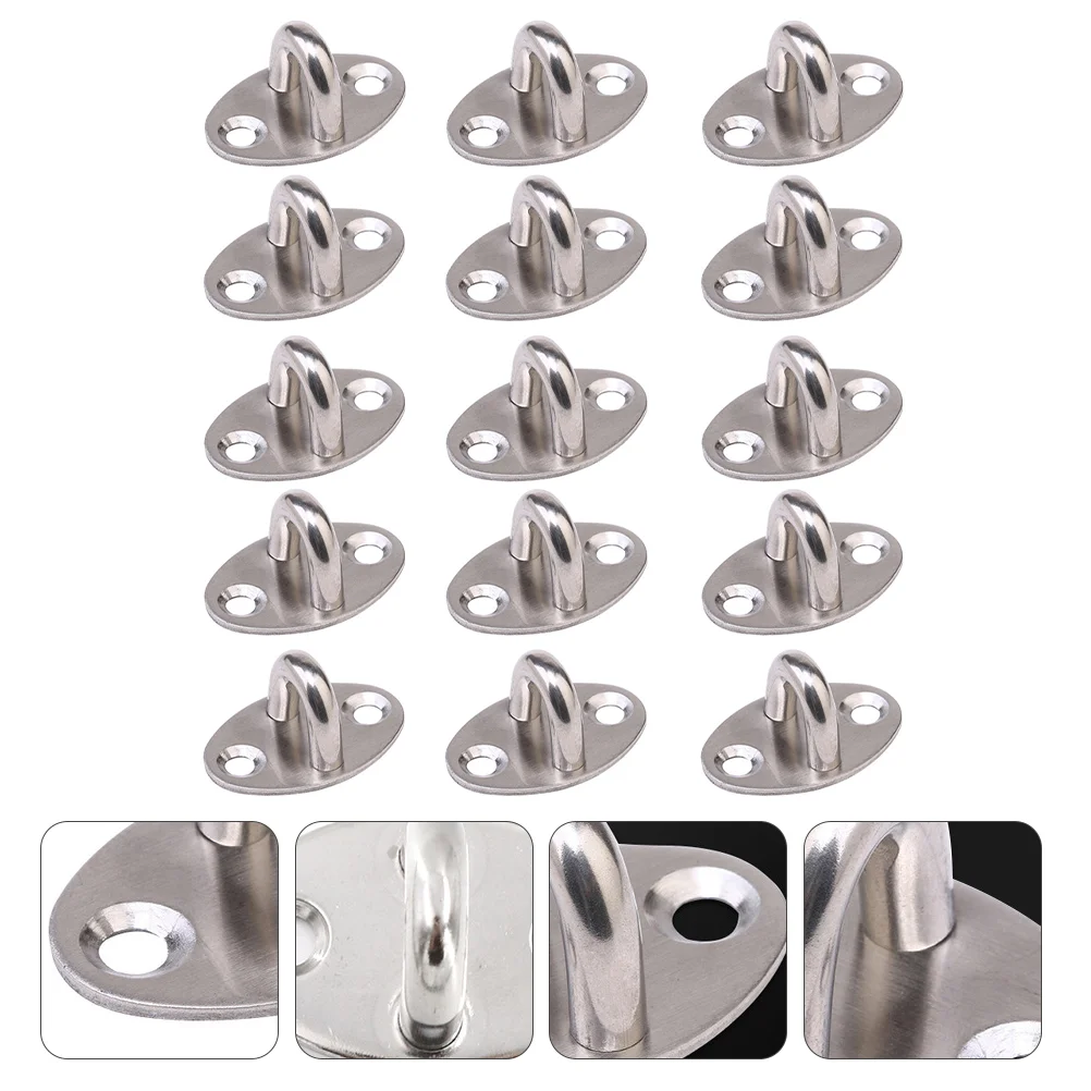 6/10/15/20pcs Stainless Steel Hook Thickened Load-Bearing Fixed Pull Ring Storage Hook Heavy Duty Fixed Pull Ring U-Shaped Hook