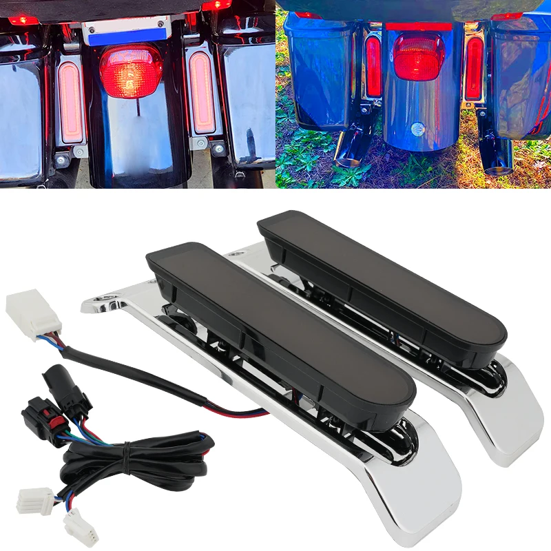 

Motorcycle LED Turn Signal Lights Saddlebag Brake Stop Tail Light For Harley Touring Road Electra Glide FLHR FLHTK FLHTCU 14-Up