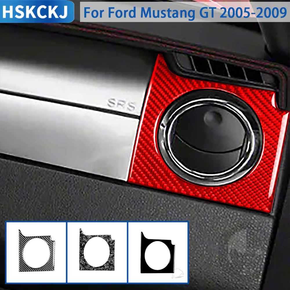 

For Ford Mustang GT 2005 2006 2007 2008 2009 Accessories Carbon Fiber Car Interior Passenger Air Outlet Panel Trim Sticker