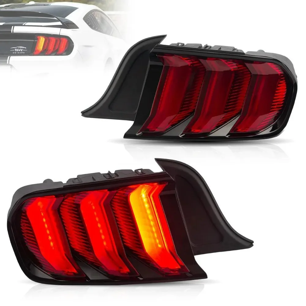 FR3Z13404D FR3Z13405D LED Driver & Passenger side Tail Light Rear Tail Lamp Light Black for Ford Mustang 2015-2020