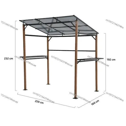 Courtyard household barbecue installation, small tent, outdoor oven, sunshade, rainproof awning, wrought iron awning, sunshade