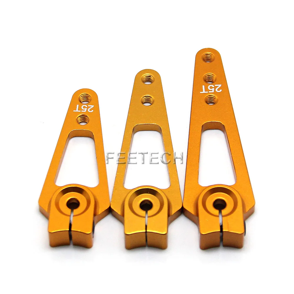 แขนเซอร์โวโลหะแบบกำหนดเองจาก Feetech ผลิตด้วยเครื่อง CNC จำนวน 2 ชิ้น สำหรับ Hite C Fut Aba-สำหรับเครื่องบินบังคับวิทยุที่ใช้พลังงานจากแบตเตอรี่