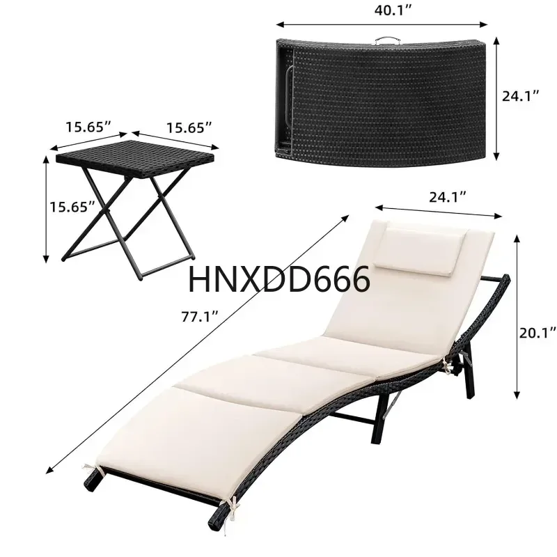 

Lounge Chairs for Outside 3 Pieces Patio Adjustable Chaise Lounge Outdoor Wicker Lounge Chairs Set of 2